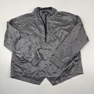 Oakley Jacket Womens Large Gray Hooded 1/2 Zip Anorak Windbreaker Lightweight